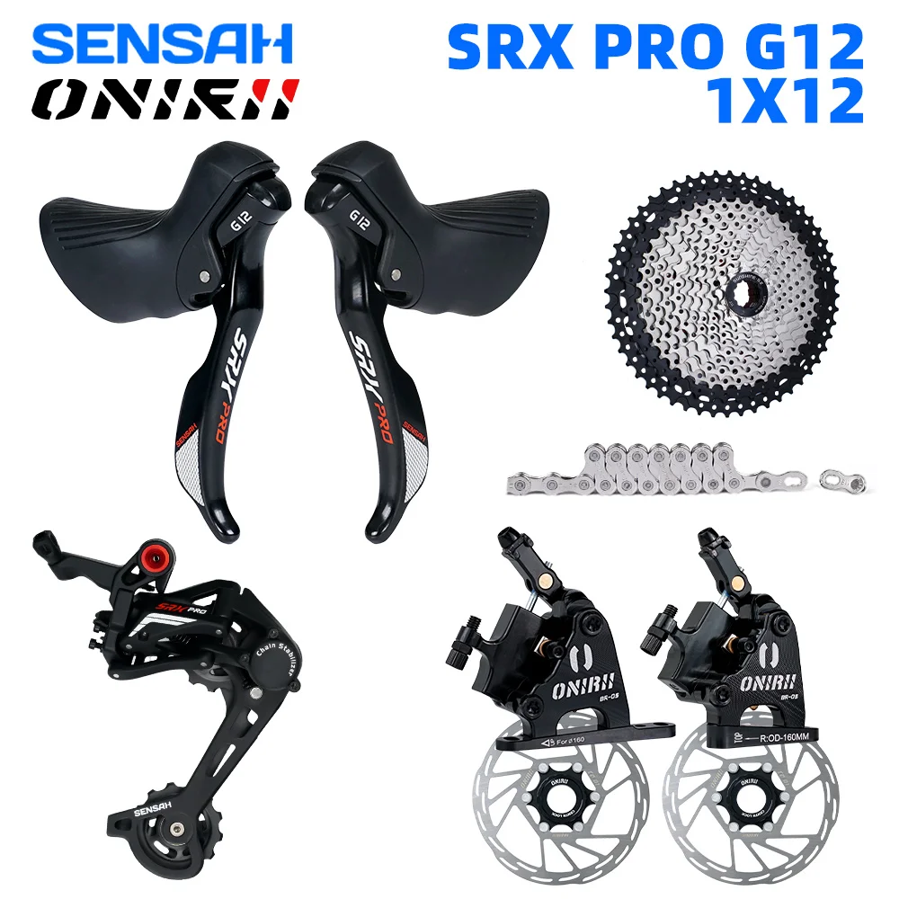 SENSAH 1x12 Speed SRX PRO G12 Groupset with 12s Shifter Rear Derailleur Cassette 46T 50T 52T for Gravel Bikes New