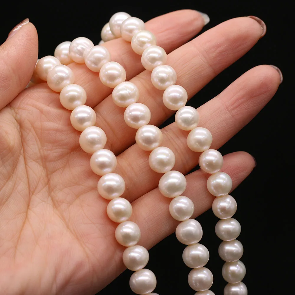 Top Quality Natural Zhuji Freshwater Culture Pearl Beads Loose Smooth Round 9-10mm Bead for Jewelry Making Diy Necklace Bracelet