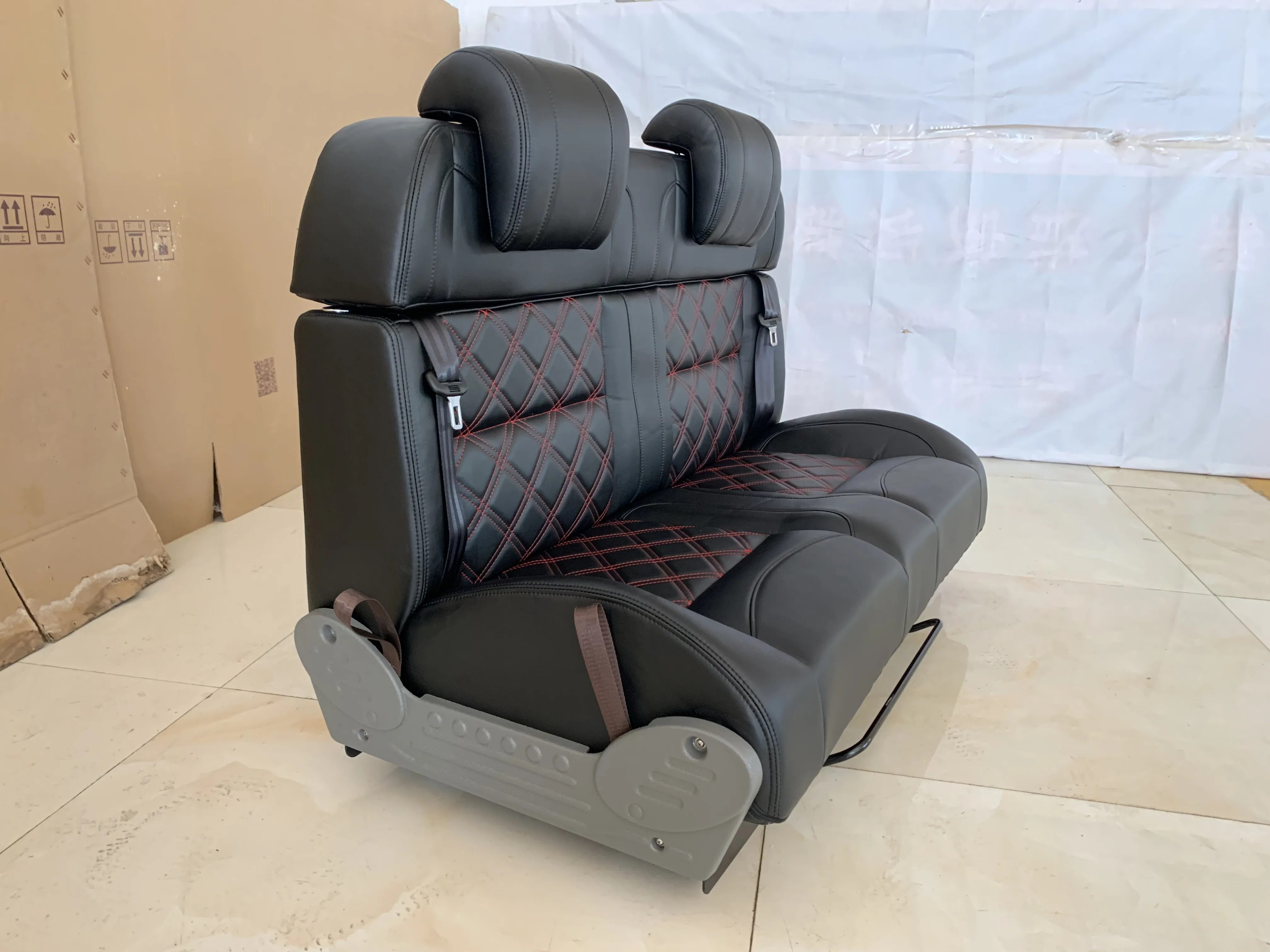 New Design Custom Professionally Modified Multi Functional Camper Van Bed Seat with Microfibre Leather and 3-Point Safety Belt