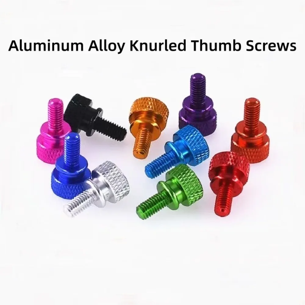 1Pc  6061 Aluminum Knurled Thumb Screws, M3-M6 Cylinder Head Hand-Tight Bolts, Multi-Color Anodized Hand Grip Knob Screws