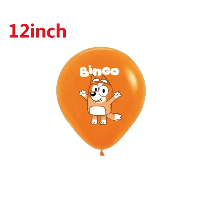 10pcs 12 Inch Bluey Latex Balloon Set for Bingo Family Birthday Party Balloon Girl Boy Cartoon Balloon Baby Shower Toy Gifts