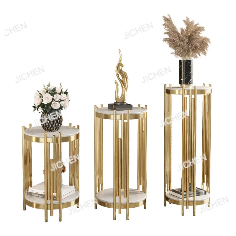 

Легкая роскошная подставка для цветов из нержавеющей стали, домашний балкон, декоративный цветочный горшок, современная простая напольная стойка, стеклянная многослойная цветочная подставка