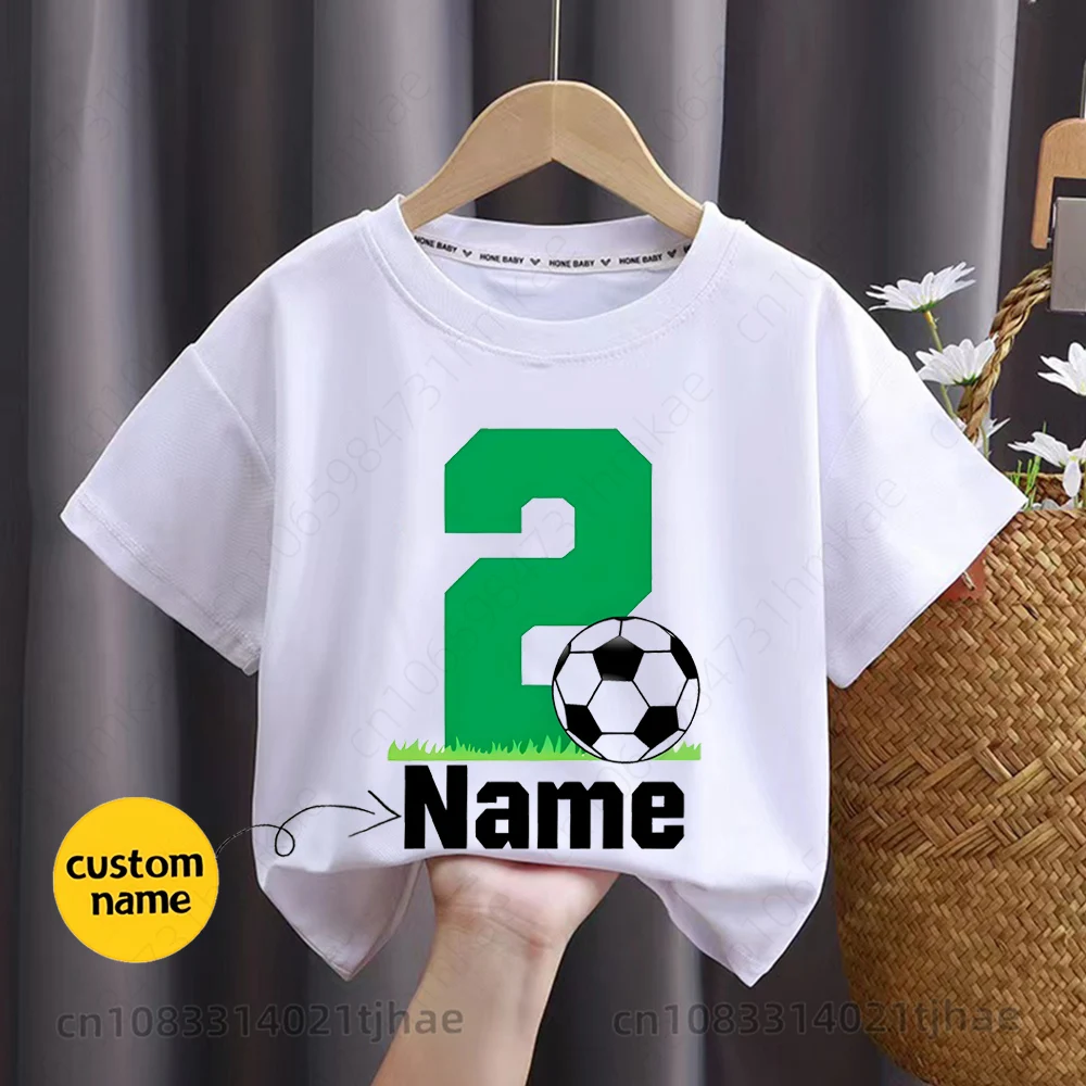 Personalisiertes T-Shirt mit Namen für Kinder, lustiges Fußball-T-Shirt für Babys, individuell gestaltbare T-Shirts, Kinderoberteile, T-Shirt für Jungen und Mädchen, personalisiertes T-Shirt, Geburtstagsgeschenk. – Detail 4