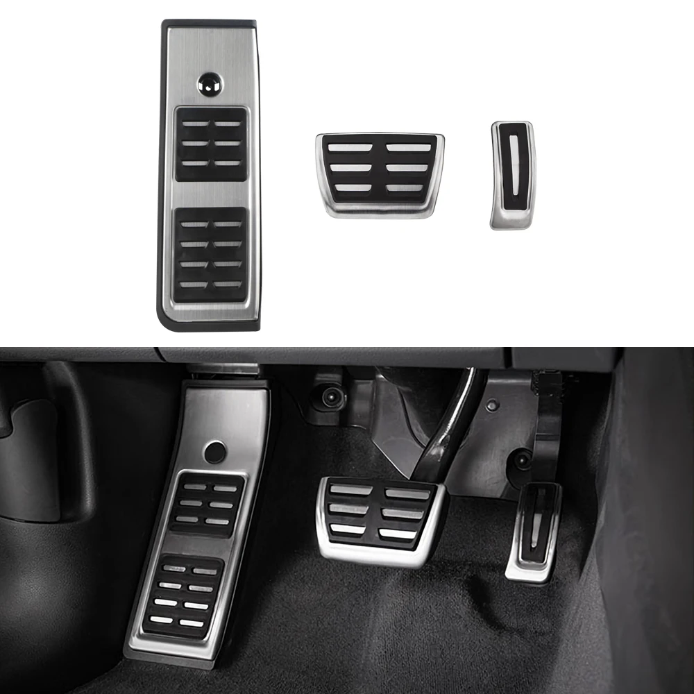 

Stainless Steel Fuel Brake Footrest Pedal Cover for Audi A4 B9 A5 F5 2016-2019 LHD Sedan Avant Sport Automatic