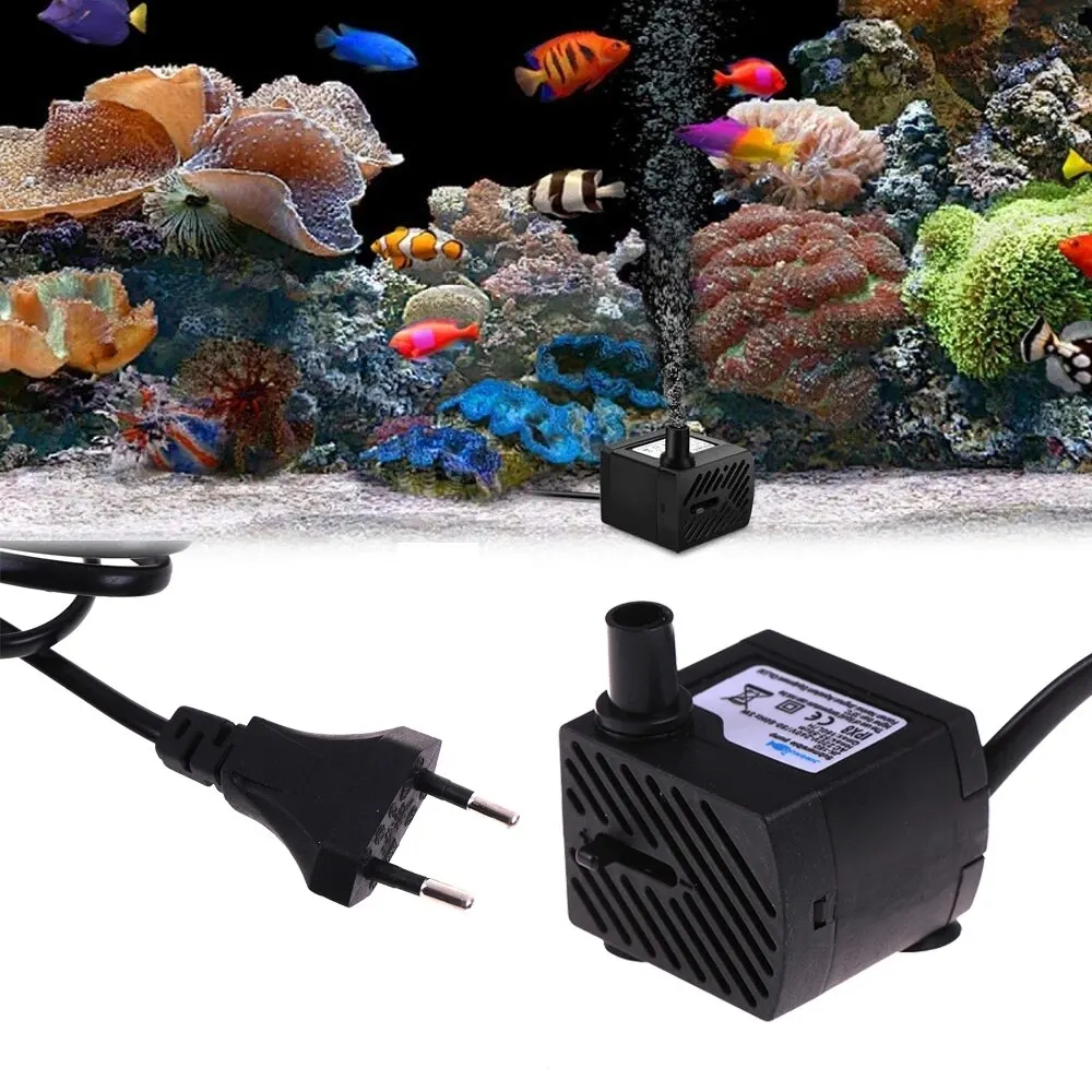 AC 220V 3W EU Plug Submersible Water Pump Aquarium Fountain Air Fish Pond Tank Filter Fish Pond Aquarium Garden Fountain