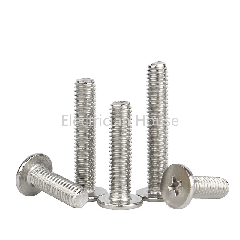 Tornillo de cabeza de oblea plana superbaja ultrafina, Perno cruzado de acero inoxidable Phillips CM, M1.4, M1.6, M2, M2.5, M3, M4, M5, M6, M8, 10