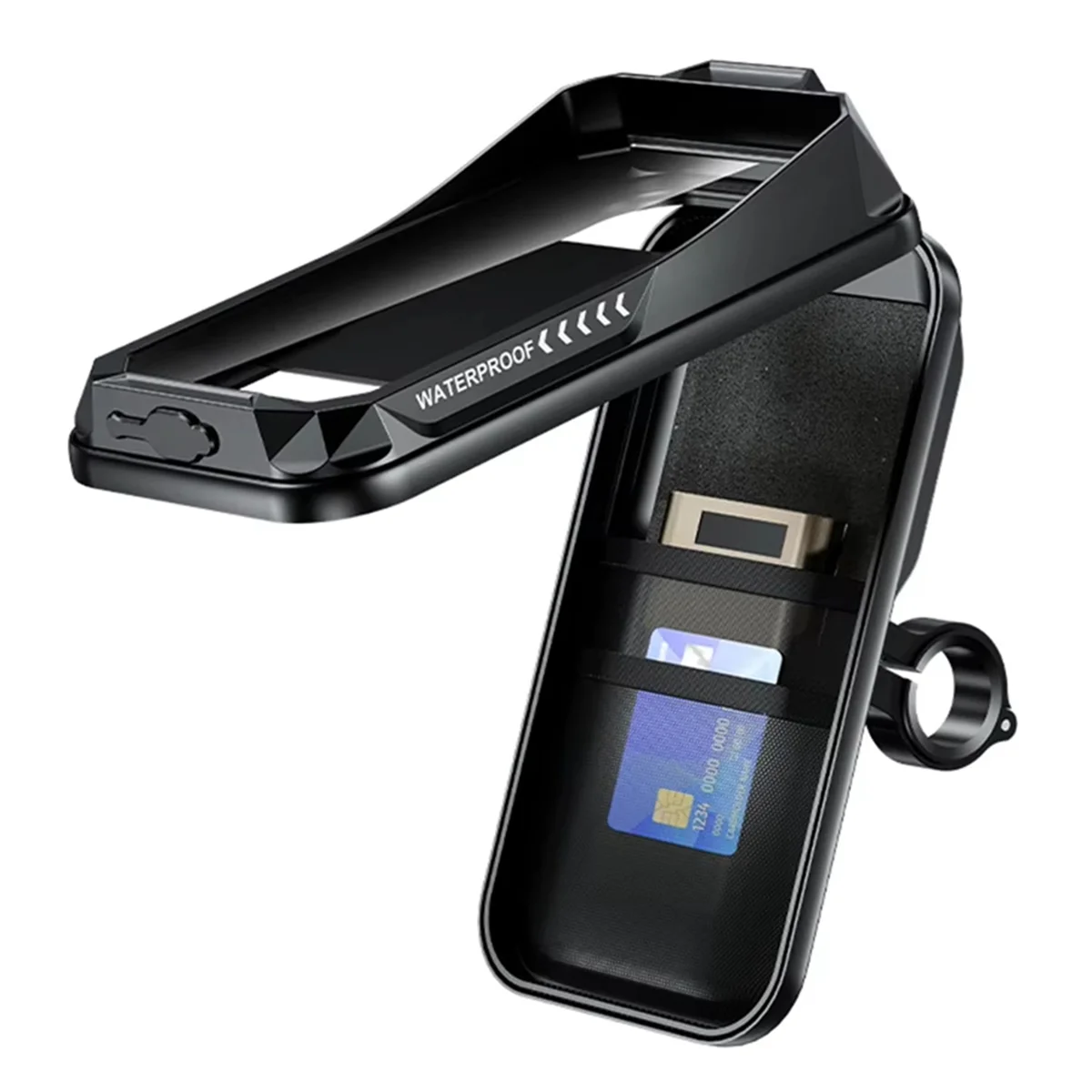 ARY-fHandlebar جراب هاتف حقيبة شاشة تعمل باللمس دراجة نارية حامل هاتف دوران 360 درجة لركوب الدراجات #2