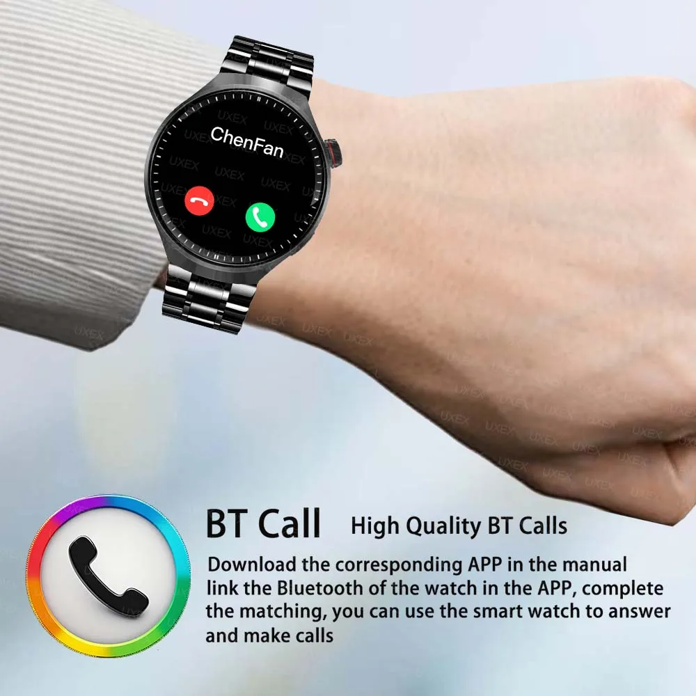 Chamada sem fio smartwatch homem 1.52 hd saúde rastreador personalizado foto assistente de voz versão global presente natal relógios negócios