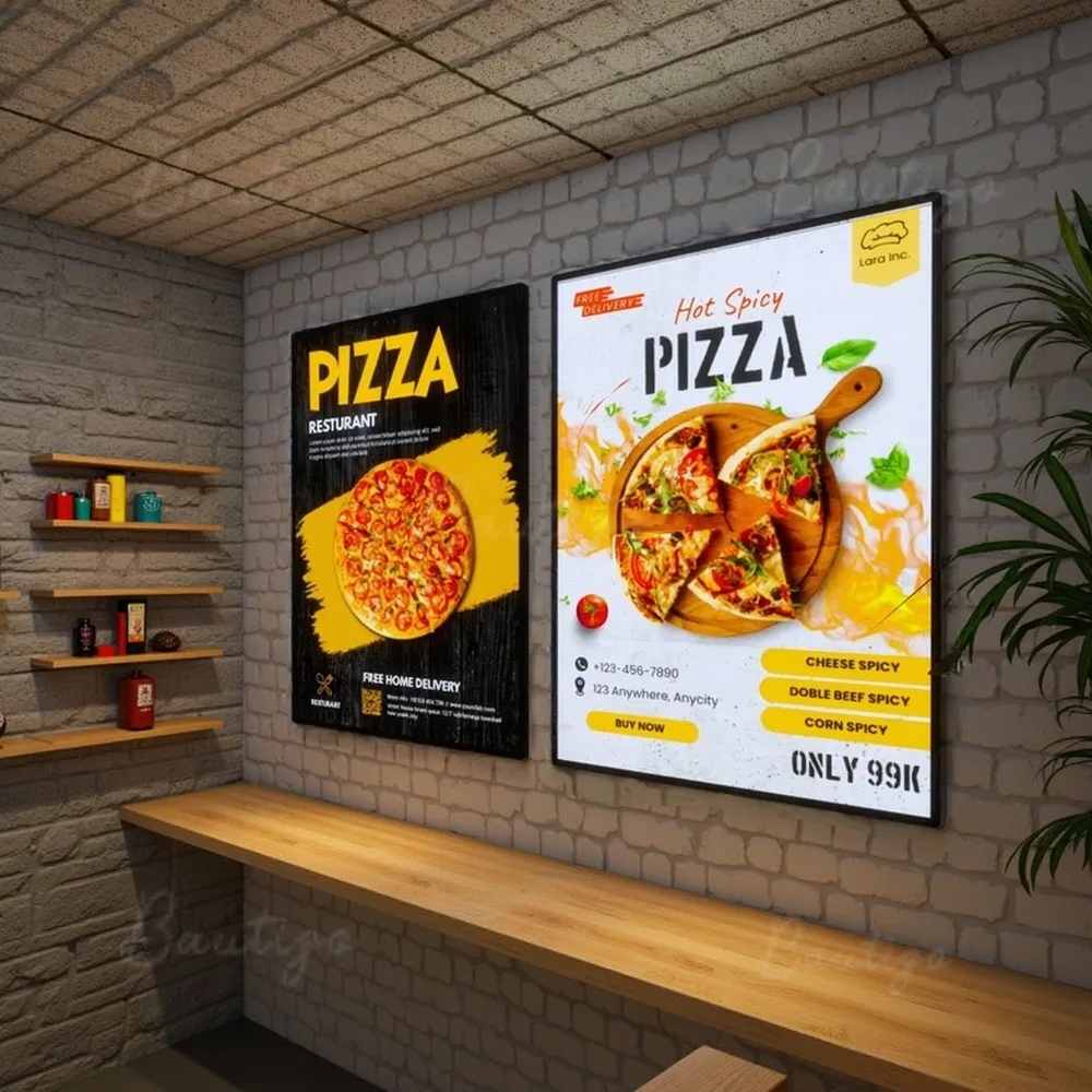 Custom Slim Light Box Backlit Restaurants Menu Advertising Poster LED Light Box Business for Indoor Restaurant