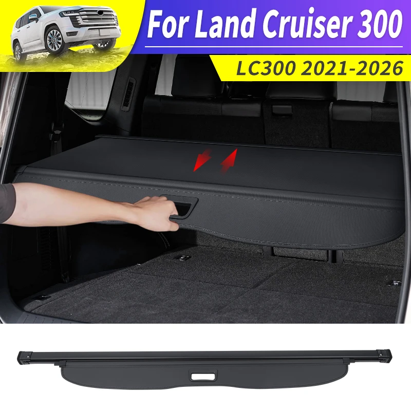 

For 2021-2026 Toyota Land cruiser 300 LC300 FJ300 Trunk Retractable Cargo Shelf Layering Clapboard Storage Upgraded accessories