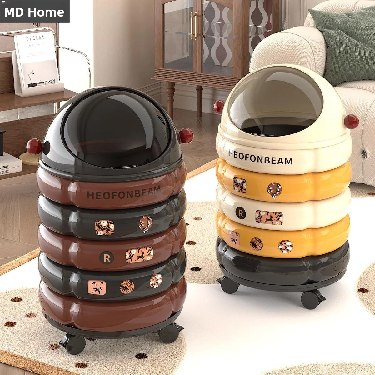 

Large Capaci round ape Household Tra Can Ele Vintage Sle for Living Room Bedroom Batoom Kitchen High Aesthetic ...