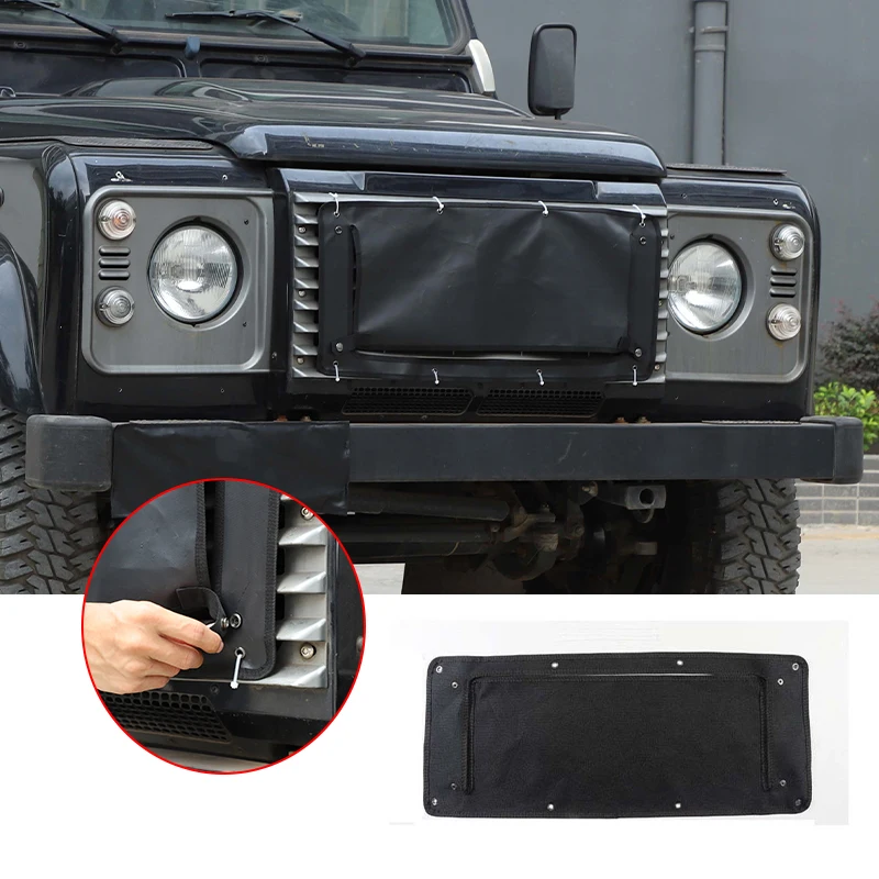 Para land rover defender 90 110 130 2004-2018 grade radtator dianteira do carro muff capa neve cowl acessórios exteriores do carro
