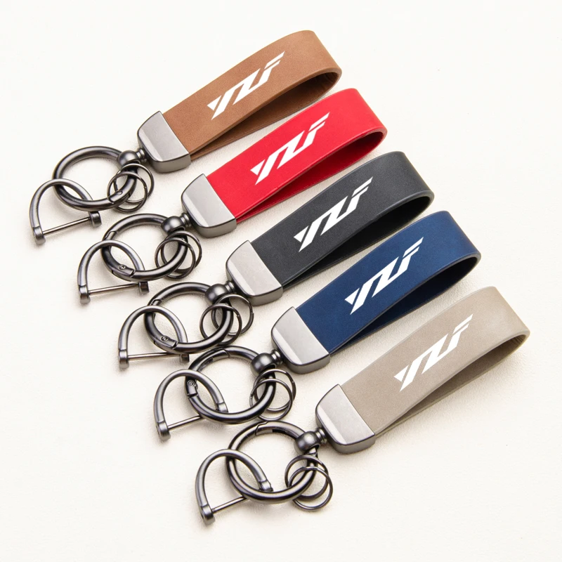 

For YAMAHA YZF R1 R3 R6 R25 R125 R1M YZFR1 YZFR6 YZFR3 Fantastic Skin feel leather metal keychain