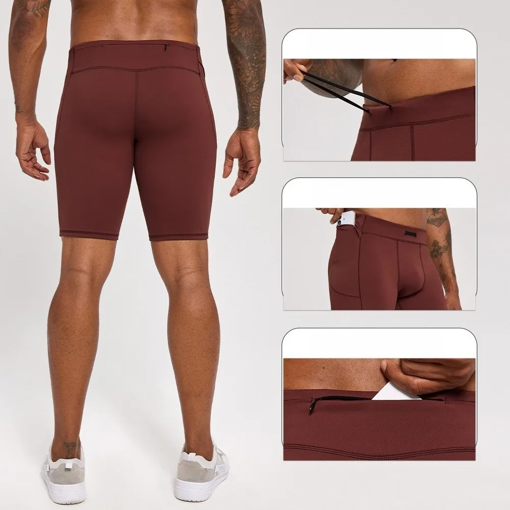 Men Summer 5 Inch Firm Compression Shorts Quick Dry Breathable Moisture Wicking Gym Training Sports Bottoms