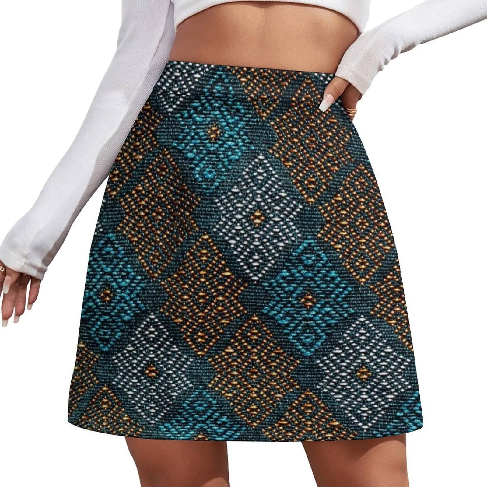 

Thai Silk - Blue Gold Thai silkworms Mini Skirt short skirt for women summer dress women 2026 cosplay