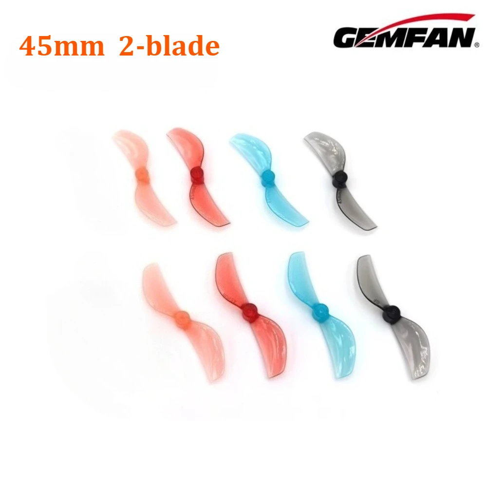 4Pairs Gemfan 45mm 2-Blade PC Propeller T-Mount 1mm 1.5mm for FPV Racing Freestyle 1.8inch Cinewhoop Tinywhoop Drones DIY Parts