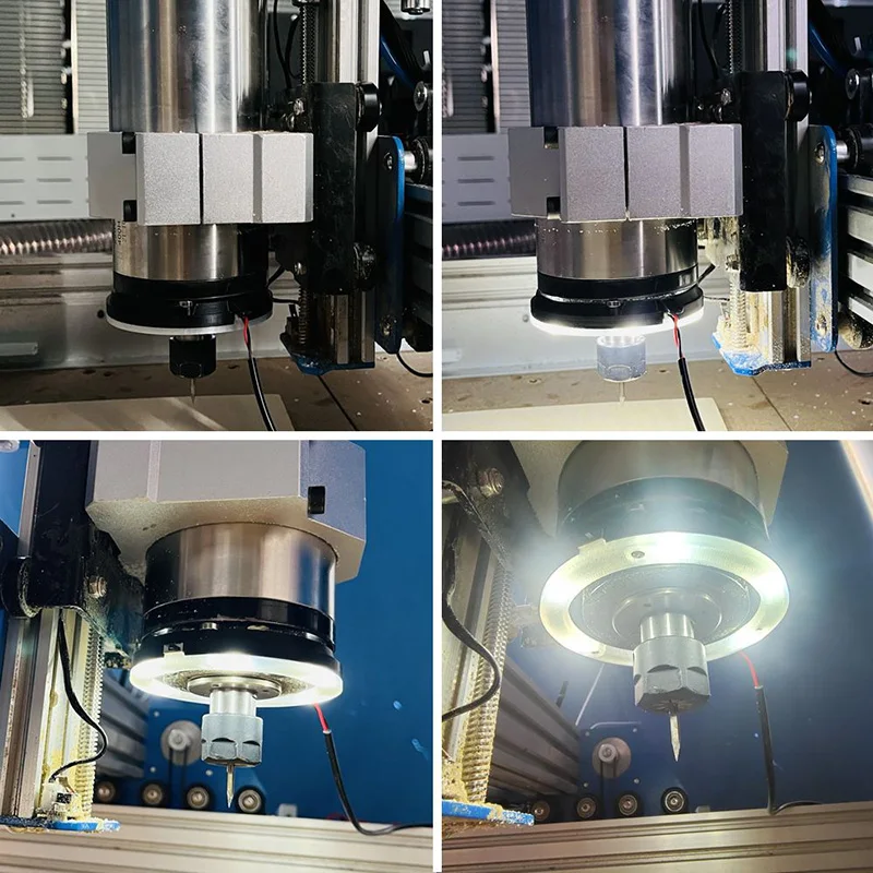 Máquina de grabado CNC, luz de trabajo de 500w, 800w, 1.5kw, accesorios de máquina CNC, anillo de luz, lámpara de Máquina Herramienta de 65MM