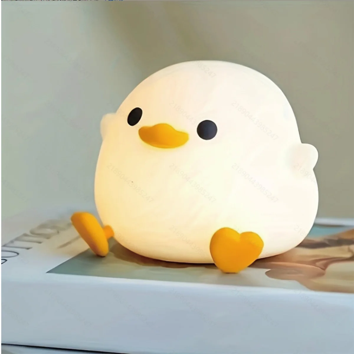 1PC Charming Doudou Duck Night Light - Usb Rechargeable, Touch Control, Adjustable Brightness, Color-Changing Silicone Table Lam