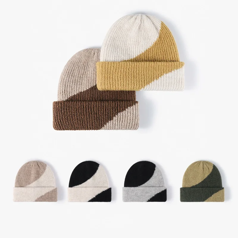 Winter Knitted Hat for Men & Women Caps Wool Fashion Simple Warm Skullies Beanies Solid Autumn Winter Beanie Cap Trendy Style