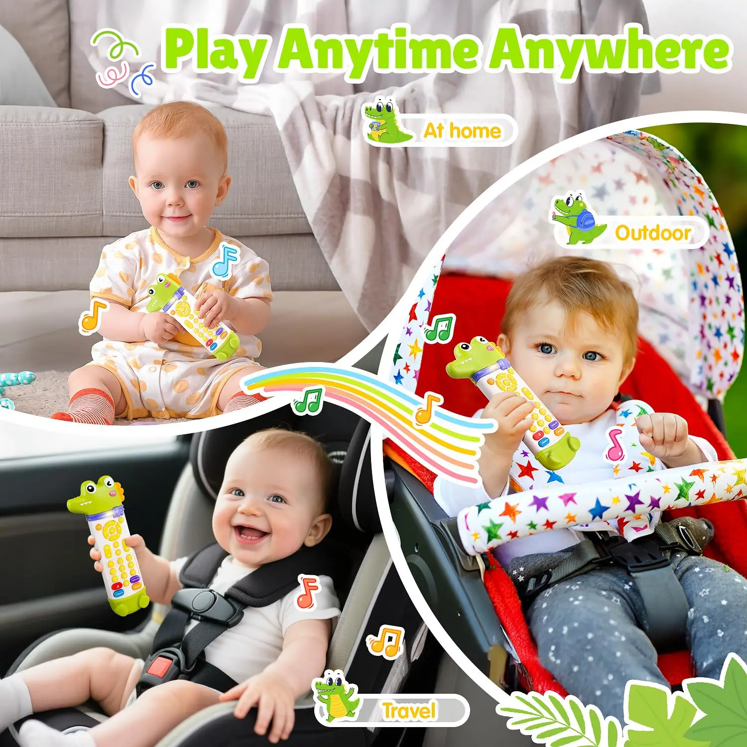 Zabawki dla niemowląt symulujące piloty telewizyjne z muzyką i światłem, muzyczna zabawka sensoryczna dla dzieci, pilot do wczesnej edukacji i nauki.