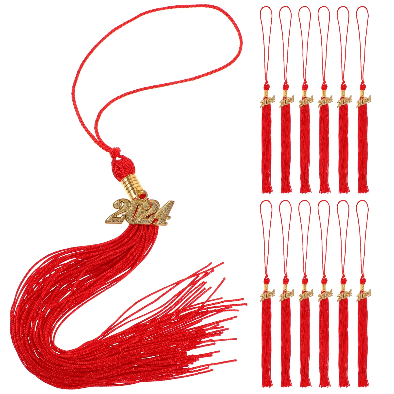 

12pcs Golden Graduation Cap Tassels Decoration Accessories for Hat 2024 Party Supplies Charm Elegant Design Memories