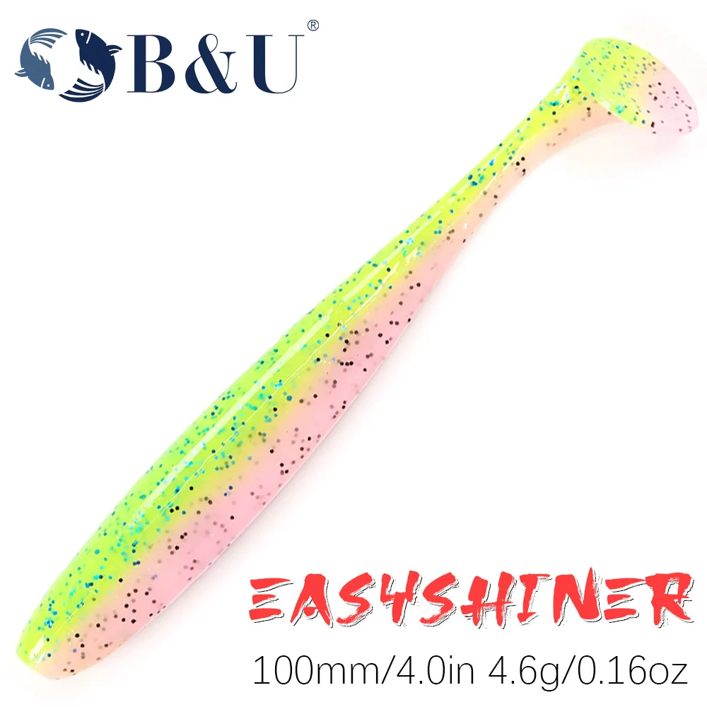 

B&U Easy Shiner Quality Soft Lures Shad 100mm Pesca Fishing Soft Lures Silicone Bait Wobblers Leurre Souple