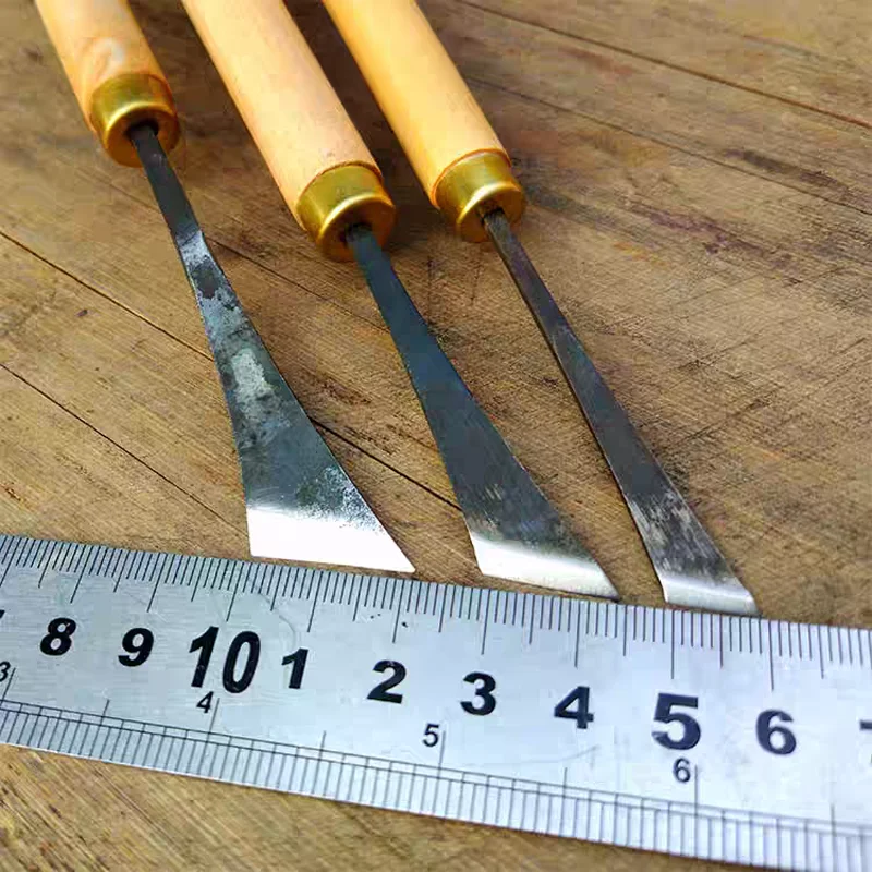 Wood carving tools,carving,corner slot trimming smoothing, chisel for sharpening,grinding tool with handle, right-angled knife