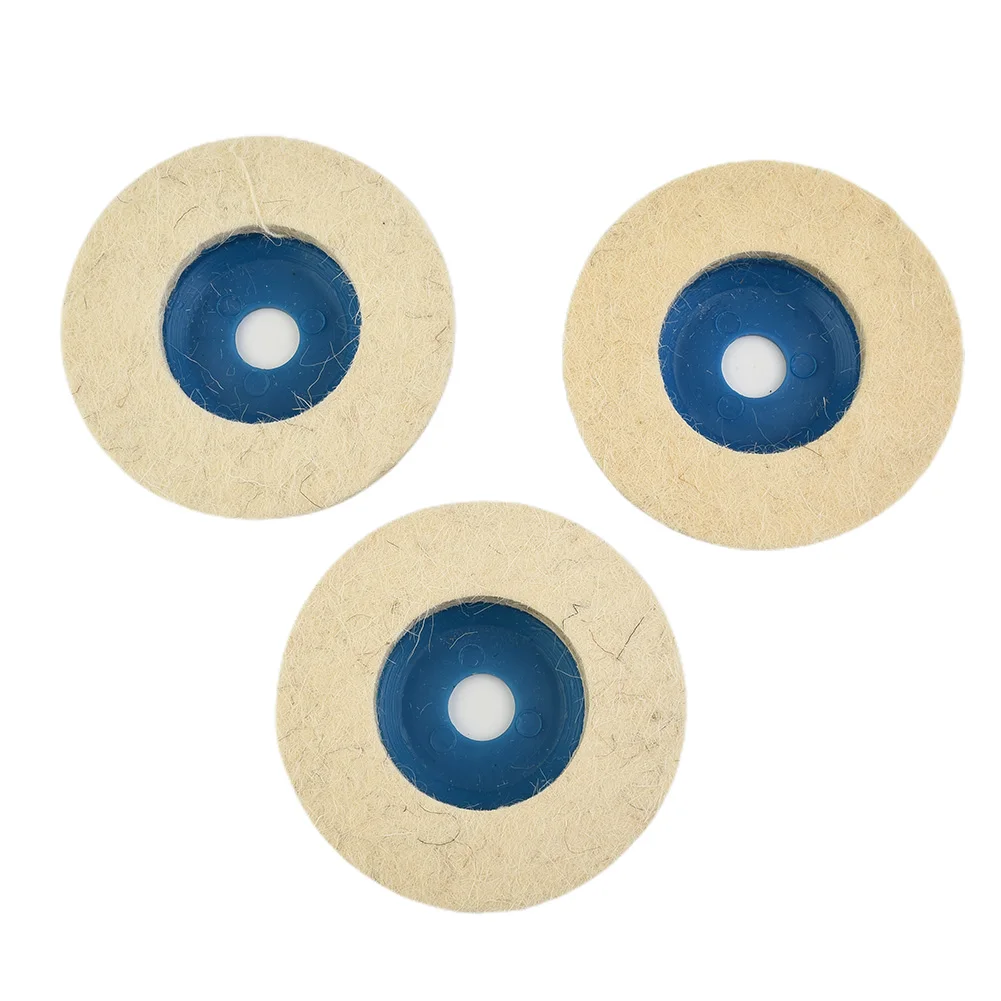 Polish Polishing Discs Blue+Beige Tool Grinder Wheel Felt Pads Grinding 3 pcs 100mm 4 Inch Wool Angle Hot Sale