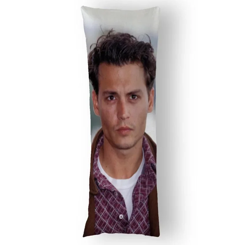 Johnny Depp Dakimakura Pillowcase Hug Satin Pillowcover Almohada Anime Body Pillow Case Cushion Cover 35X100cm60X200cm 12.15