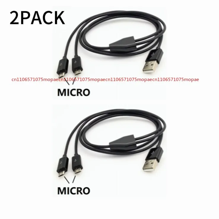

2 упаковки, 1 м, 3 фута, двойной разветвитель Micro USB, кабель питания, 2 устройства Micro USB сразу