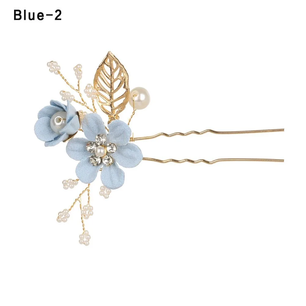 Romantic Wedding Crystal Crown Leaves Tiara Bridal Clips Flower Hair Pin Hair Combs