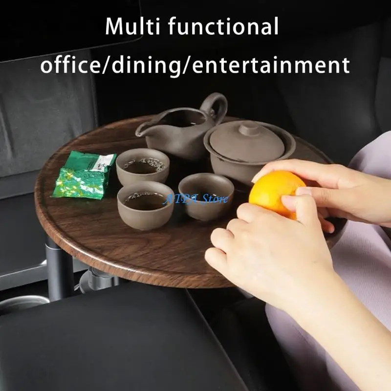 U13C Multipurpose Floating Car Table Round Desk Board For Meals Tea And Laptop Use In SUV Sedan MPV Interior Cabin