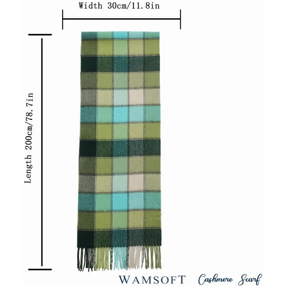 Dicke, karierte und solide Winterschals aus Kaschmir für Damen und Herren |   Leichte Wraps, ideal für kaltes Wetter und Reisen