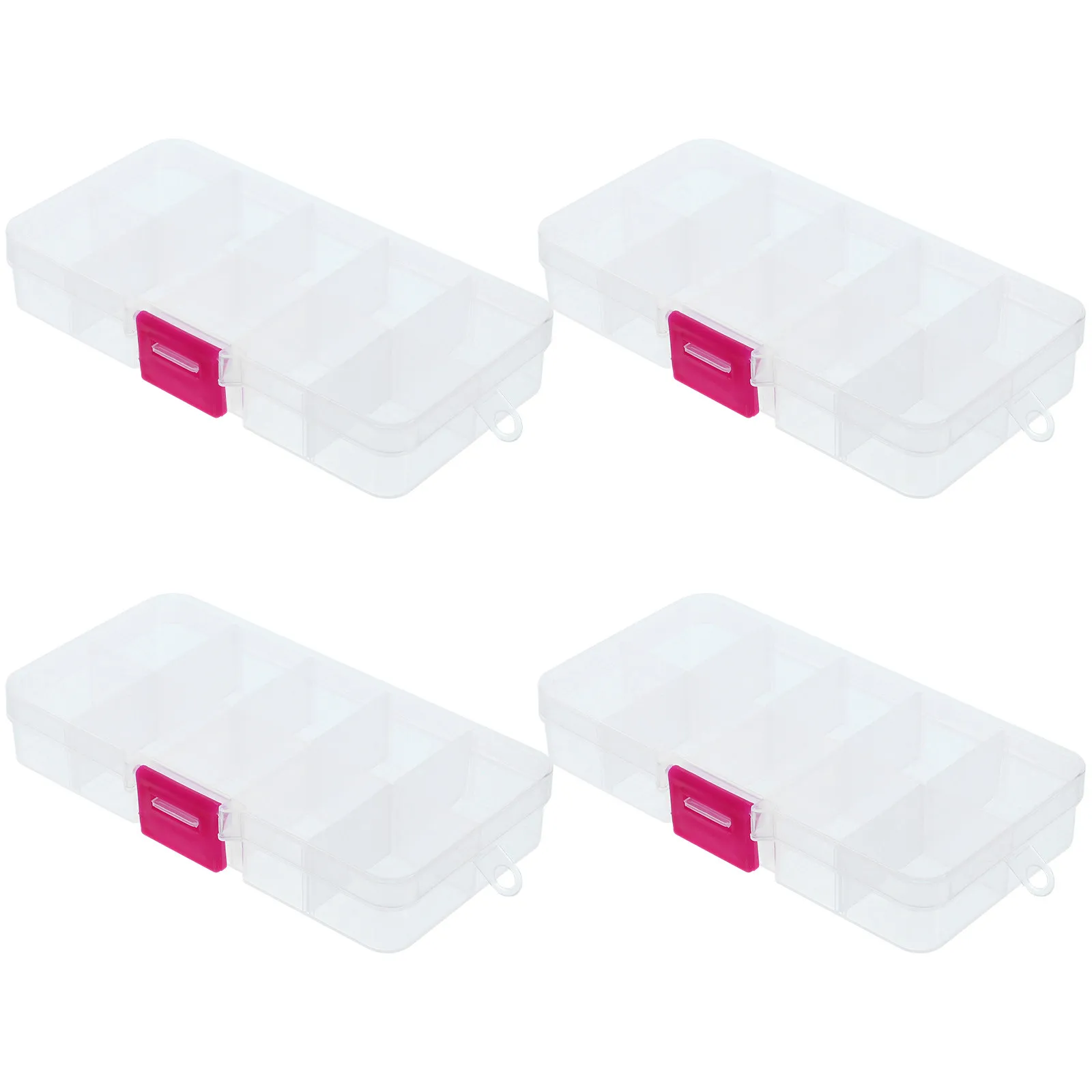 4Pcs Small Plastic Storage Containers with Lids PP Material Jewelry Organizer for Beads Buttons Earrings Rings Necklaces Craft