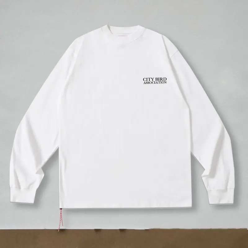 Tokyo Street Men Women Beams Tshirts Weaving Red Rope Eagle Print Letter Round Neck Pullover Casual Loose Cotton Long Sleeve