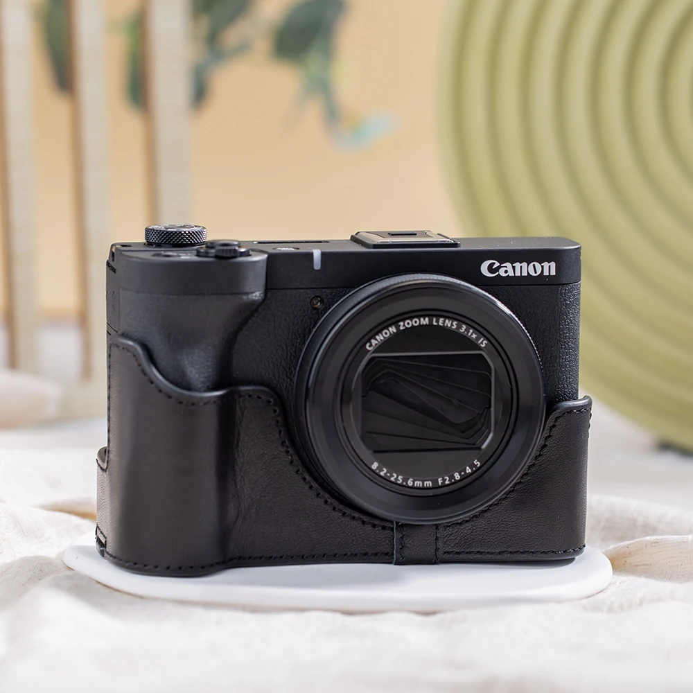 

Genuine Leather Camera Half Case For Canon Powershot V1 Case Protective Cover Bag Leather Camera Bag Photography Accessories