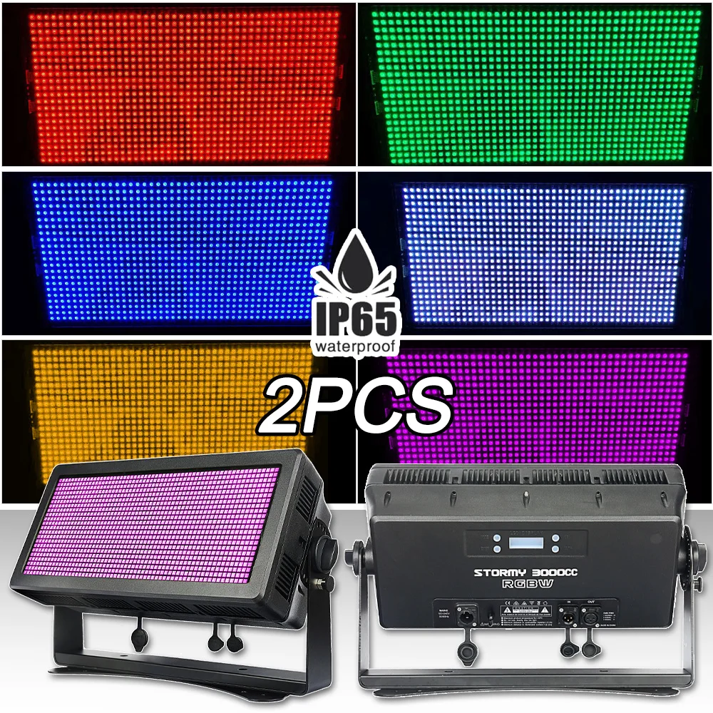 

2PCS/Lot LED 1000W RGBW 4IN1 Waterproof IP65 Strobe Wash Effect Stage Lights Professional Outdoor Floor Party Dj Disco Lighting