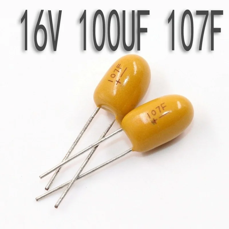 Leaded Tantalum Electrolytic Capacitor 100uF 16V 107 for Arduino 10Pcs