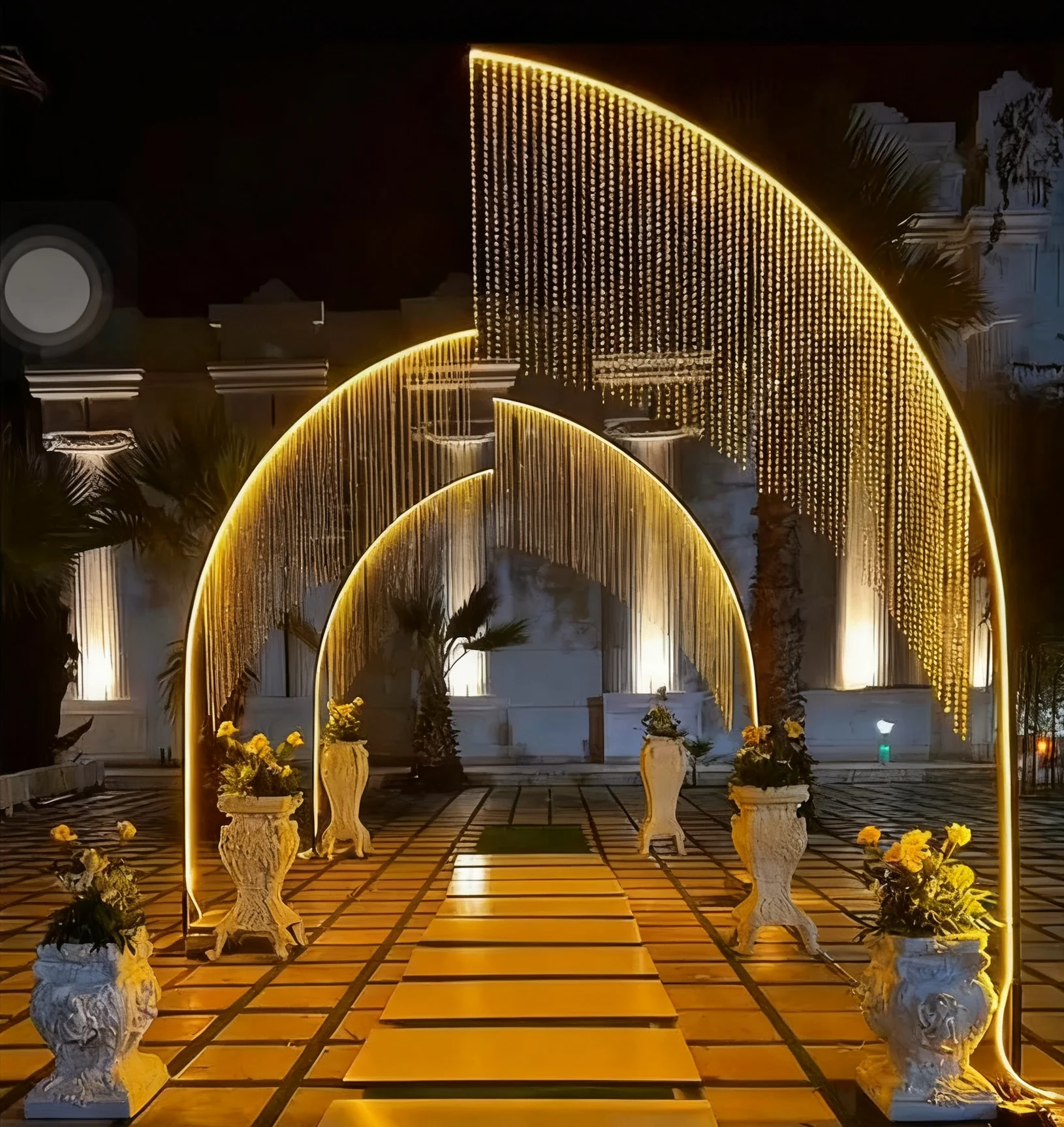 

2pcs Luminous Crystal Bead Street Light Tree Road Decorative Accessories for Wedding Stage Welcome Area Imitation Lighting