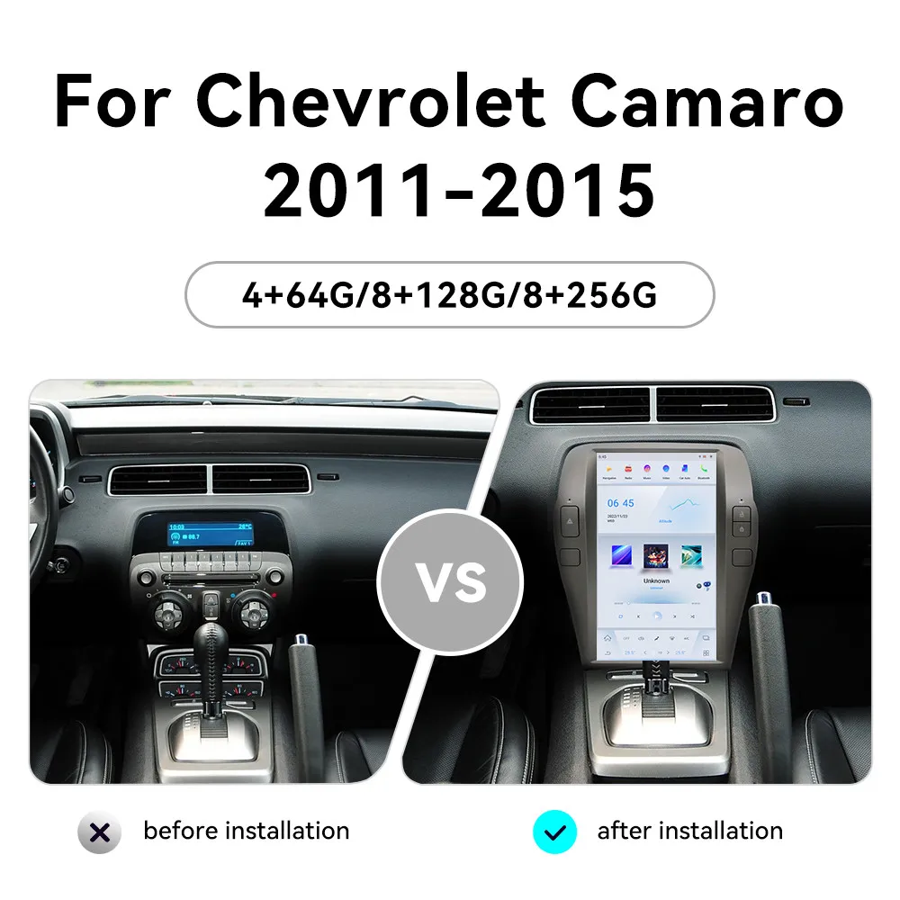Android Auto Carplay Multimedia Player For Chevrolet Camaro 2011-2015 Car Radio GPS Navigation 12 Inch Screen AC Head Unit DSP