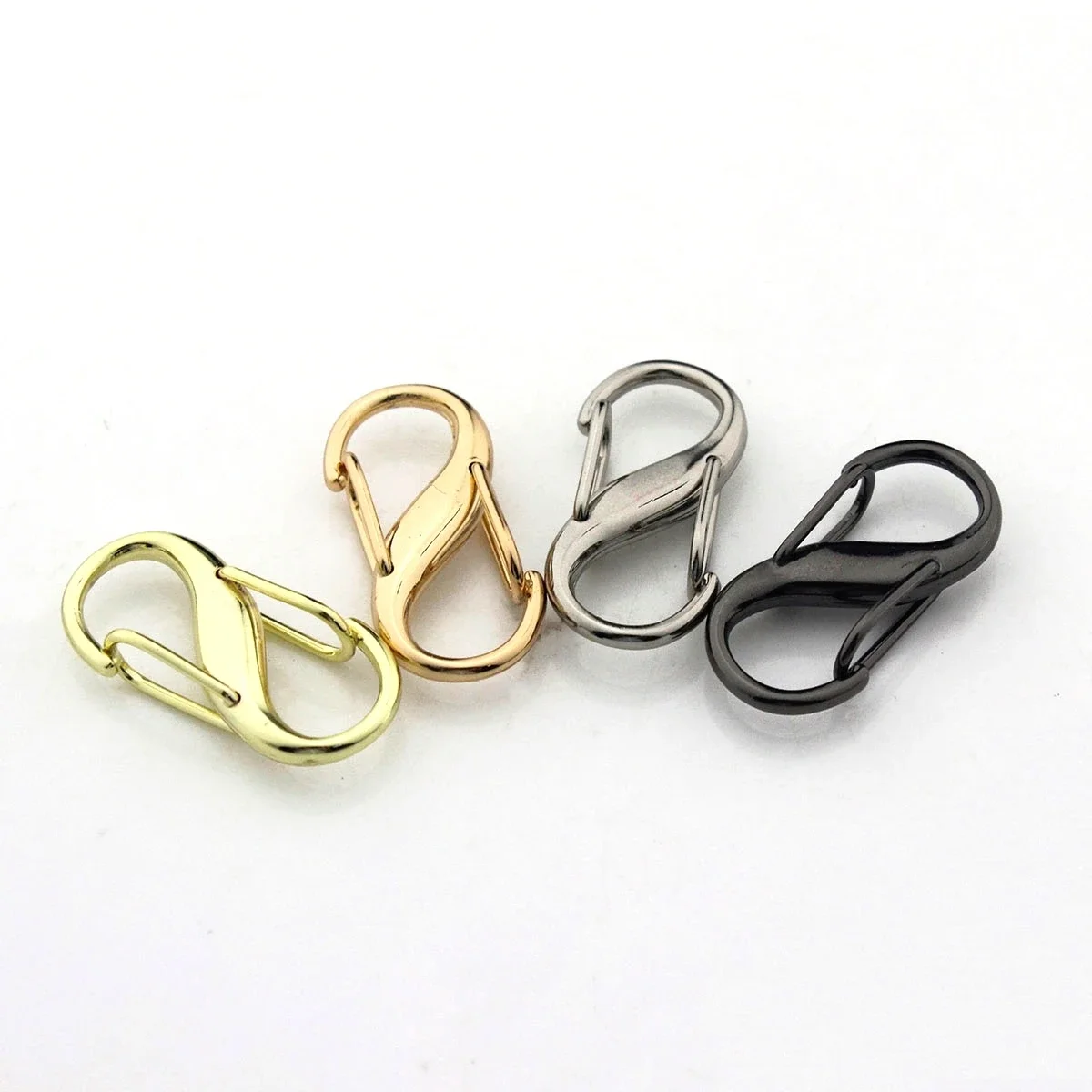 3-10pcs S-Type Shape Lock Double Buckle Key Ring Snap Clasp Trigger Hook for Leather Craft Bag Key Ring DIY Jewelry Findings