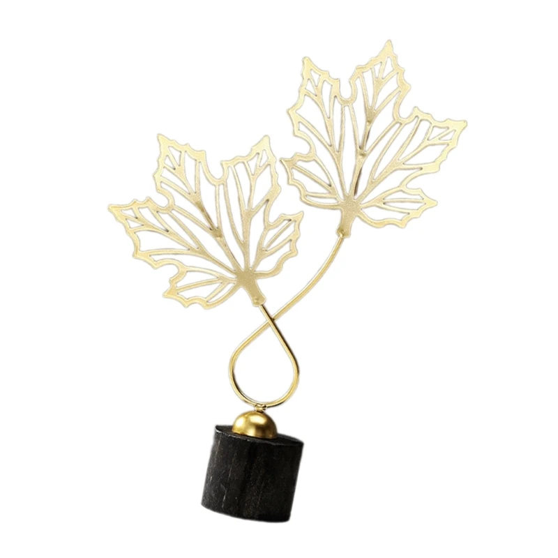 Maple Gingko Leaf Statue Metal Sculpture Iron Art Leaf Figurine with Base Home Office Desktop Decoration Drop Shipping