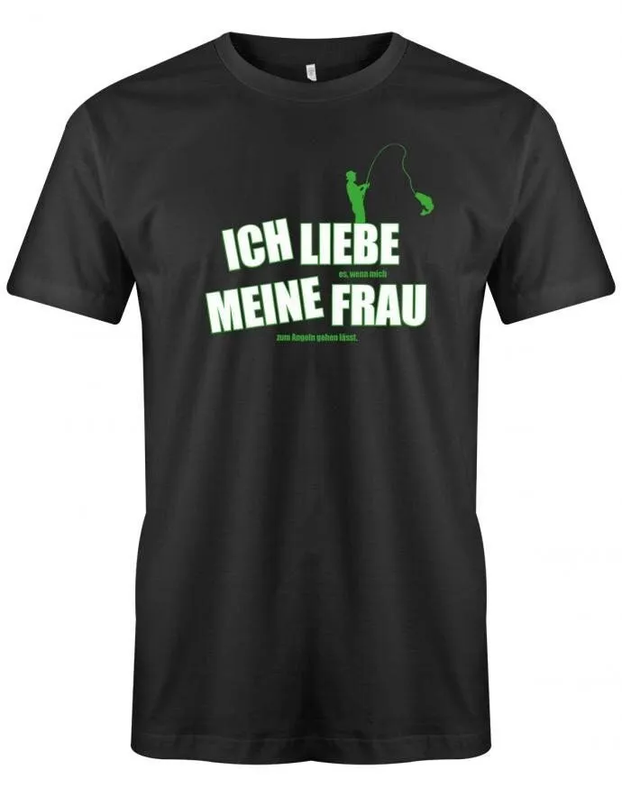 Angler t shirt ich liebe es wenn mich meine frau zum angeln lässt geschenkidee für männer