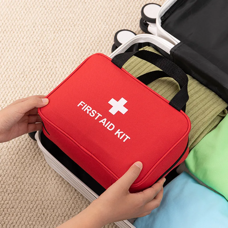 Reise-Auto-Erste-Hilfe-Set Kompakt mit Mehrfach-Netz-Taschen Klassifizierte Aufbewahrung Tragbare Notfall-Medizintasche