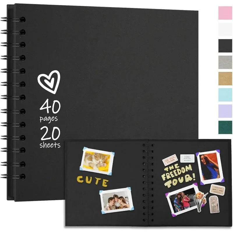 Hard Shell Kraft Paper Album Photo Frame - DIY Album Notebook (40 Pages), Commemorative Album for Wedding, Anniversary