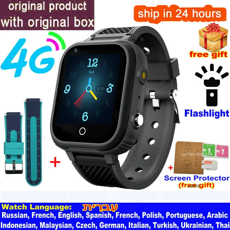 LT21 4G Smart Horloge Kids Gps Wifi Video Call Sos IP67 Waterdichte Kind Smartwatch Camera Monitor Tracker Locatie Telefoon horloge
