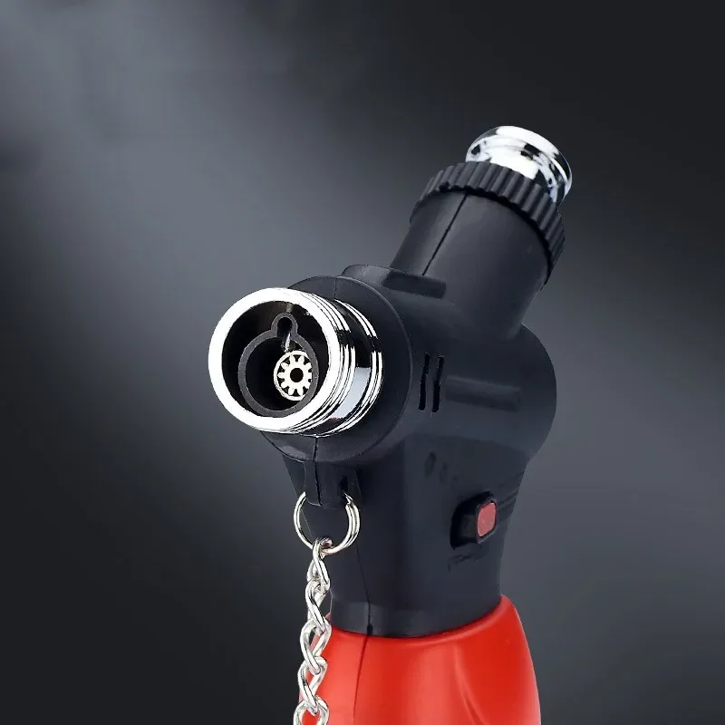 Metal Windproof Butane Gas Lighter Silicone Base Large Fire Turbine Torch Outdoor Portable Metal Welding Camping BBQ Flame Gun