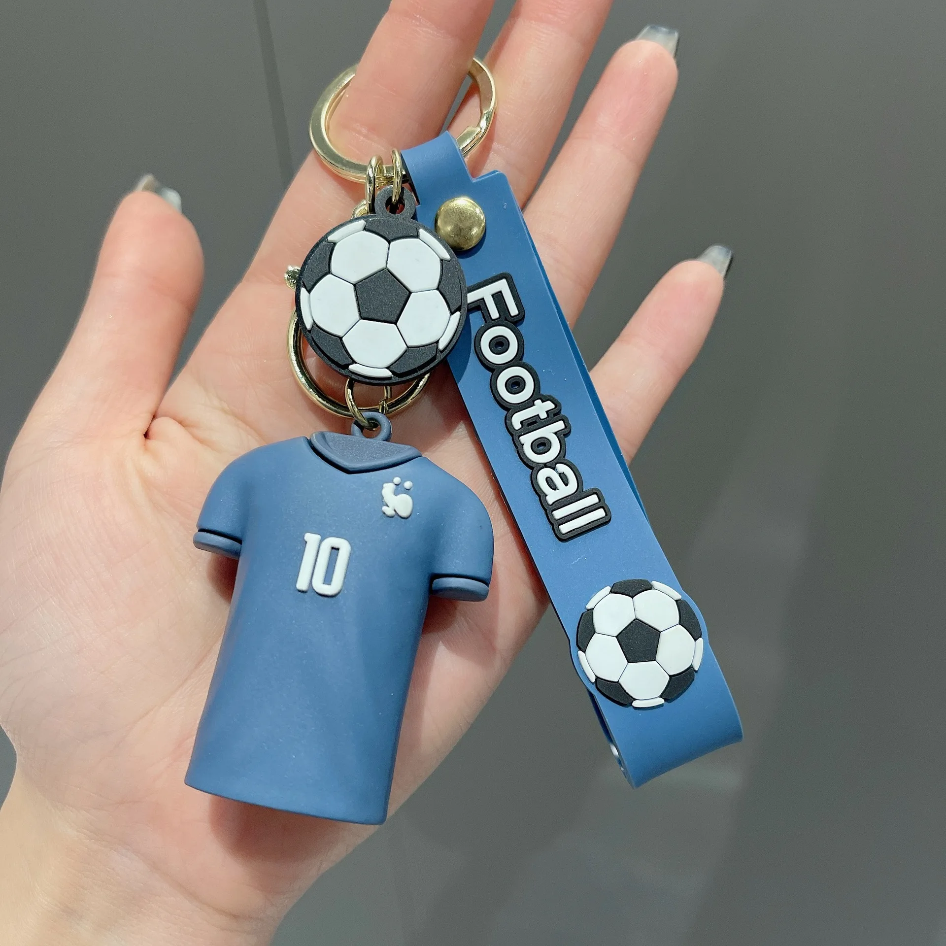 World Cup Soccer Jerseys Fashion Creative Trends Pvc Football Clothing Pendant Car Key Chain Boys Schoolbag Men And Women Gifts