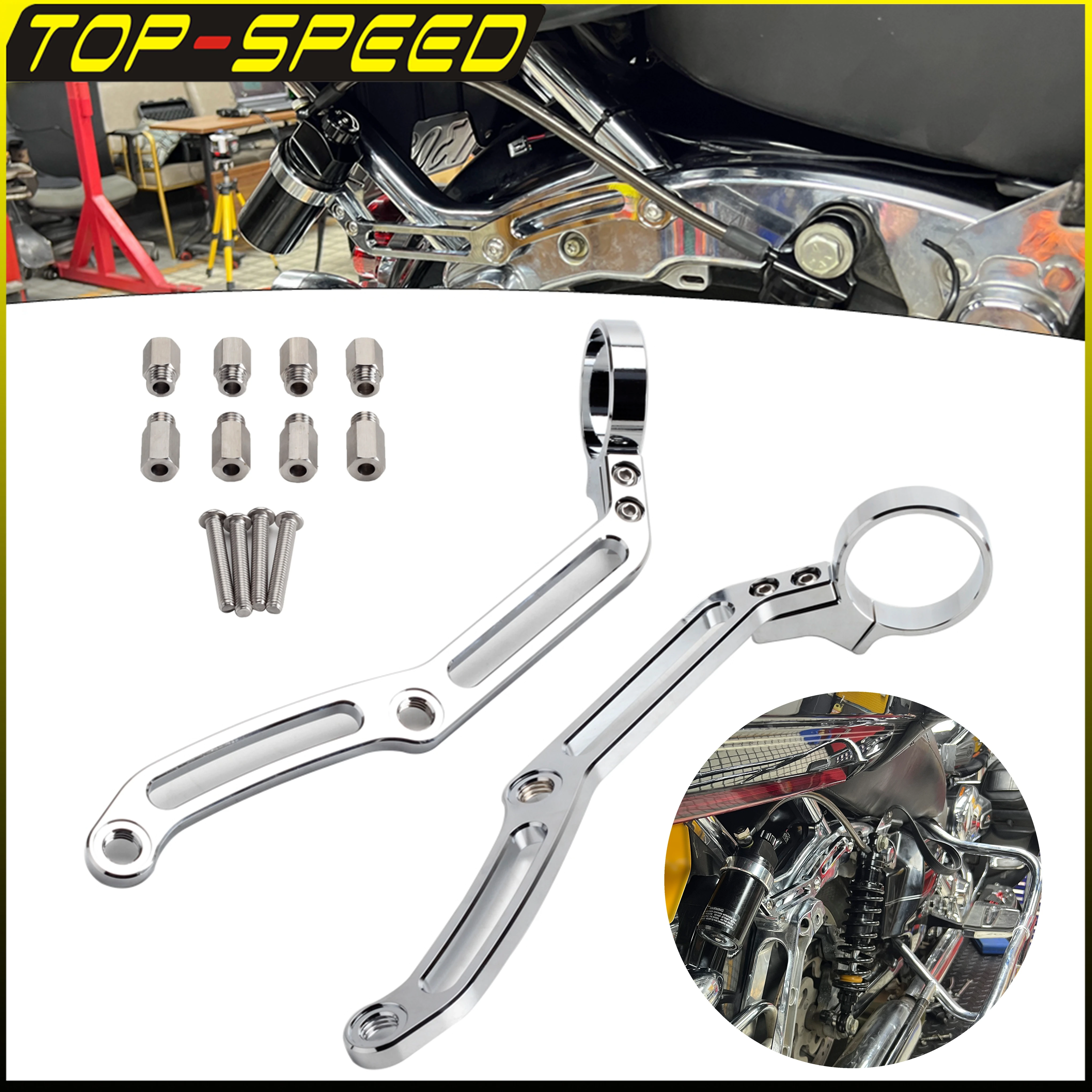 

Motorcycle Rear Remote Reservoir Suspension Bracket Clamp 55mm For Harley Touring Ohlins HD-044 & Legends Revo Shocks 2014-2023