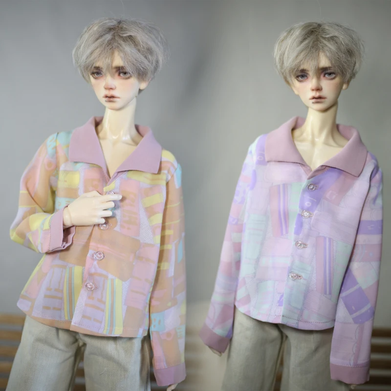 D04-B042 children handmade toy 1/3 SD10 Uncle68 73 Doll BJD/SD  pink purple doll Accessories Chiffon floral shirt 1pcs